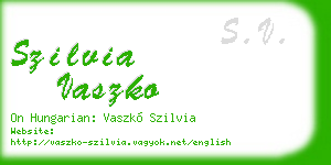 szilvia vaszko business card
